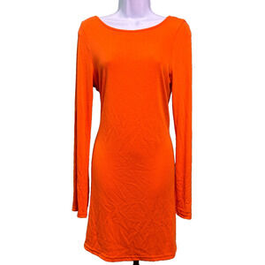 Free People Beach Roaslia Dress Womens L Orange Open Back Flowy Resort Pool